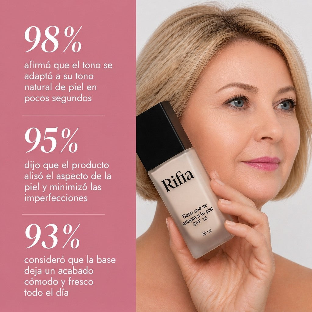 Base de maquillaje que se adapta a tu tono de piel Rifia